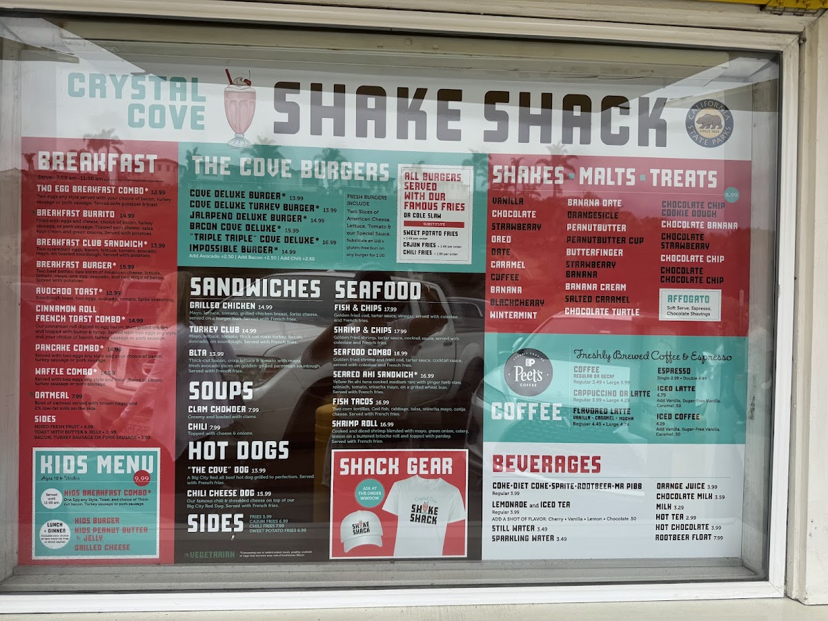 Crystal Cove Shake Shack Menu - Image 2